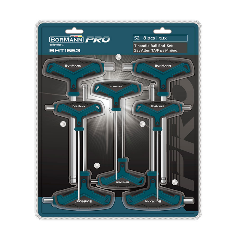 Σετ Αλλεν κλειδια μπιλιας 8τμχ τυπου Τ BORMANN PRO BHT1663 036586