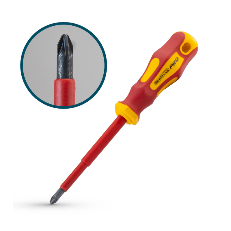Κατσαβίδι Pozidriv VDE 1000V PZ2x100mm BORMANN PRO BHT7096 046189 Κατσαβίδι Pozidriv VDE 1000V PZ2x100mm BORMANN PRO BHT7096 046189
