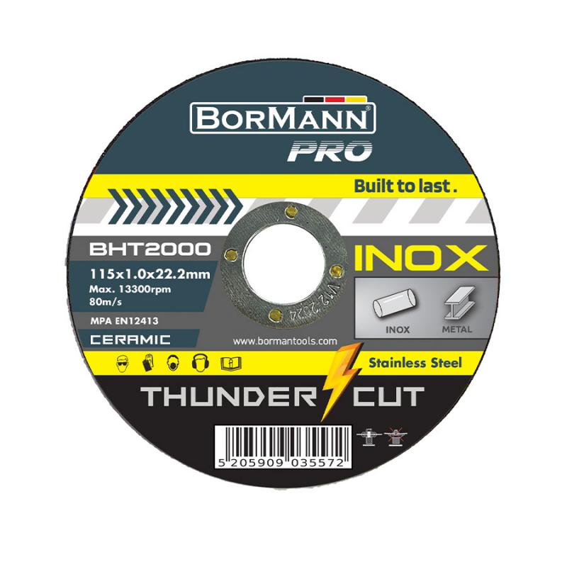 SET 100τμχ Δισκοι κοπης ανοξειδωτου 115x1mm Thunder-Cut BORMANN PRO BHT2000-100 035572-100