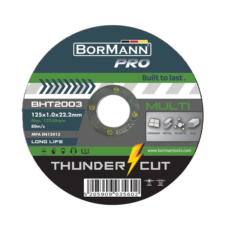 SET 10τμχ Δισκοι κοπης πολλαπλων υλικων 125x1mm Thunder-Cut BORMANN PRO BHT2003-10 035602-10