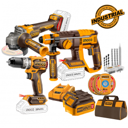 Σετ Κρουστικό-Πιστολέτο-Τροχός 20V 2x4.0Ah BRUSHLESS INGCO COSLI240202 809637