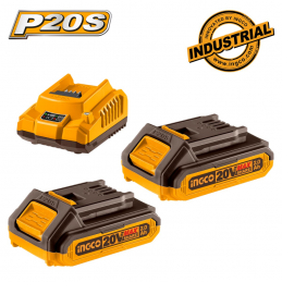 Σετ Μπαταρίες λιθίου-Φορτιστής 20V 2x2.0Ah INGCO FBCPK1222E 787457