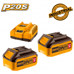 Σετ Μπαταρίες λιθίου-Φορτιστής 20V 2x4.0Ah INGCO FBCPK1424 788089