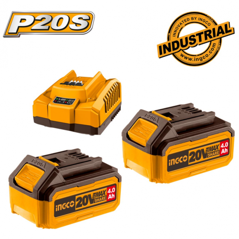 Σετ Μπαταρίες λιθίου-Φορτιστής 20V 2x4.0Ah INGCO FBCPK1424 788089 Σετ Μπαταρίες λιθίου-Φορτιστής 20V 2x4.0Ah INGCO FBCPK1424 788089