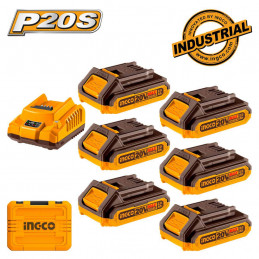 Σετ Μπαταρίες λιθίου-Φορτιστής 20V 6x2.0Ah INGCO FBCLI2062 781776
