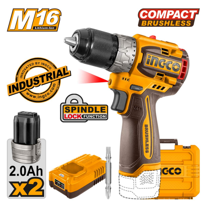 Δραπανοκατσάβιδο Compact 16V 2x2Ah BRUSHLESS INGCO CDLI16682 805004 Δραπανοκατσάβιδο Compact 16V 2x2Ah BRUSHLESS INGCO CDLI16682 805004