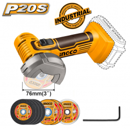 Γωνιακός τροχός Μίνι 20V 76mm με δίσκους INGCO CAGLI76011 SOLO 784562