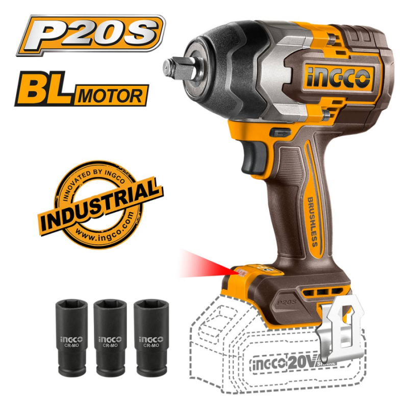 Μπουλονόκλειδο 20V 850Nm BRUSHLESS INGCO CIWLI20851 SOLO 784715 Μπουλονόκλειδο 20V 850Nm BRUSHLESS INGCO CIWLI20851 SOLO 784715