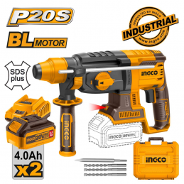Πιστολέτο σκαπτικό περιστροφικό 20V 2.5J sds-plus 2x4.0Ah BRUSHLESS INGCO CRHLI202287 160119