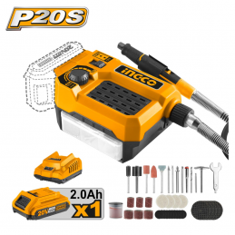 Πολυεργαλείο 20V 2.0Ah με εξαρτήματα INGCO CMGLI20011 SOLO 155139