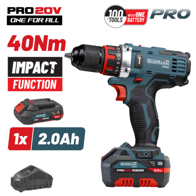 Δραπανοκατσάβιδο Κρουστικό 20V 2Ah BORMANN PRO BBP5446X2 083597